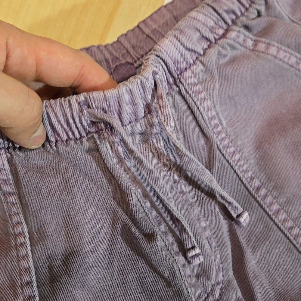 Gap Kids Purple Wide-Leg Twill Pants Drawstring Small 6-7